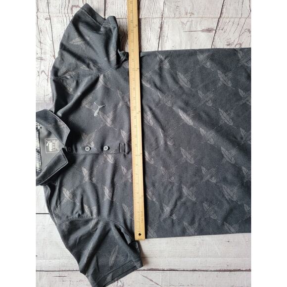 Puma Golf Polo Grey Feathers Size M Memorial Tournament Emblem On Sleeve - Picture 7 of 9